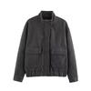 2026 Summer New European and American Cross-border Women's Fashion Three-Color Stand Tie Zipper Wool Jacket w107 8925