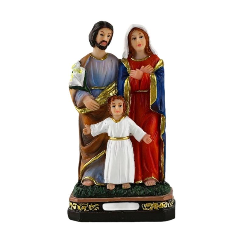 Sacred Mother Marys With Child Statue Resin Catholic Figurine Light Design For Christian Faithful Collectors Family