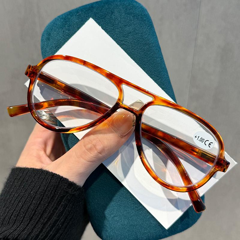 

Унисекс Ретро Очки для чтения с двойной переносицей Мужские Модные Очки для пресбиопии с защитой от синего света Женские Оверсайз Декоративные очки +2.5 жёлтый