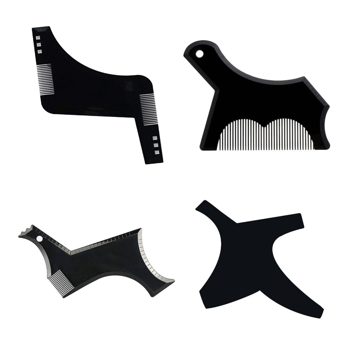 

4 шт./набор мужских инструментов для формирования бороды, расческа, руководство по подбору бороды, профессиональная стрижка волос на лице, борода, укладки, обрезка, окантовка, шаблон для формирования трафарет