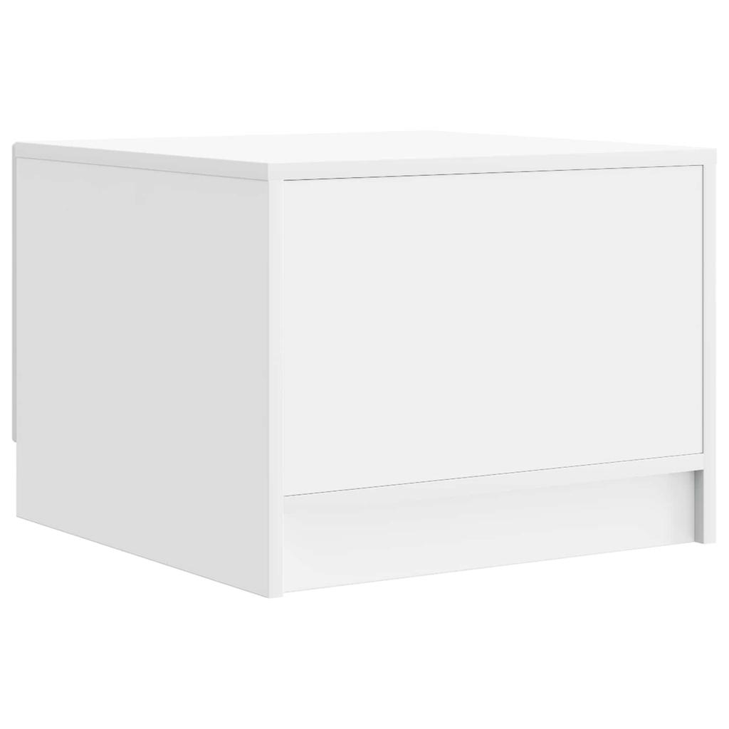 White Coffee Table with Drawers 49 x 50 x 37 cm Engineered Wood