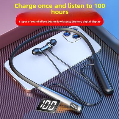 Auriculares inalámbricos Bluetooth para colgar en el cuello, para correr, de larga duración, con reducción de ruido y pantalla digital.