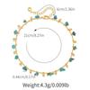 Gold Plated Stainless Steel Raw Turquoise Chip Bead Anklet