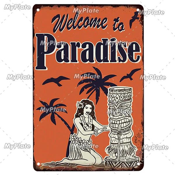 BAR Tin Sign Metal Sign Retro Plaque Home Decor Metal Vintage Man Cave Bar Pub Club Beach Wall Decoration