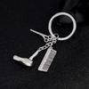Hair Dryer Combs Scissors Pendant Keychain Hairdressing Tools Hair Stylist Scissor Blow Salon Gift Bag Accessories