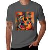 Surrealistic Guitar Tshirt Basic Plain Tee For Spring And Summer