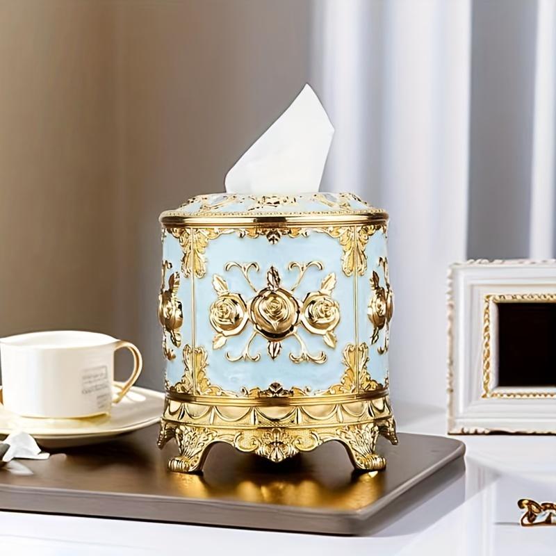 2pcs Elegant European-Style Round Tissue Box Holder - Rotating, Unscrew Design for Easy Access - Perfect for KTV, Bars, Hotels & Restaurants