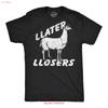 Mens Funny T Shirt Llater Llosers Sarcastic Llama Novelty for Men Vintage Washed Streetwear Fashion Homme Comfortable Graphic