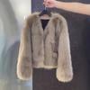 High-end Imitation Fox Fur Jacket Short Winter Thick Small Temperament Fashionable Furry Women's Light Luxury Top