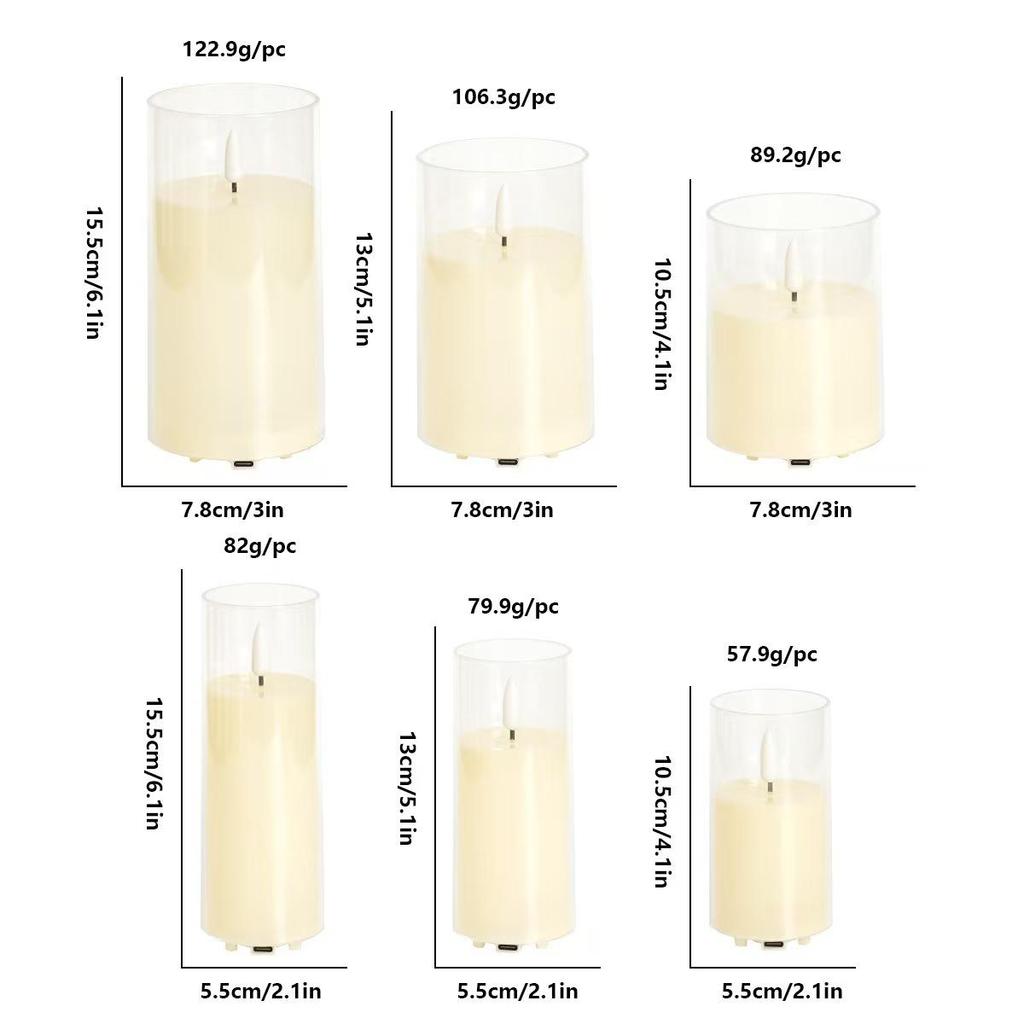 Acrylic LED Candle Light with Swaying Flame and Cup