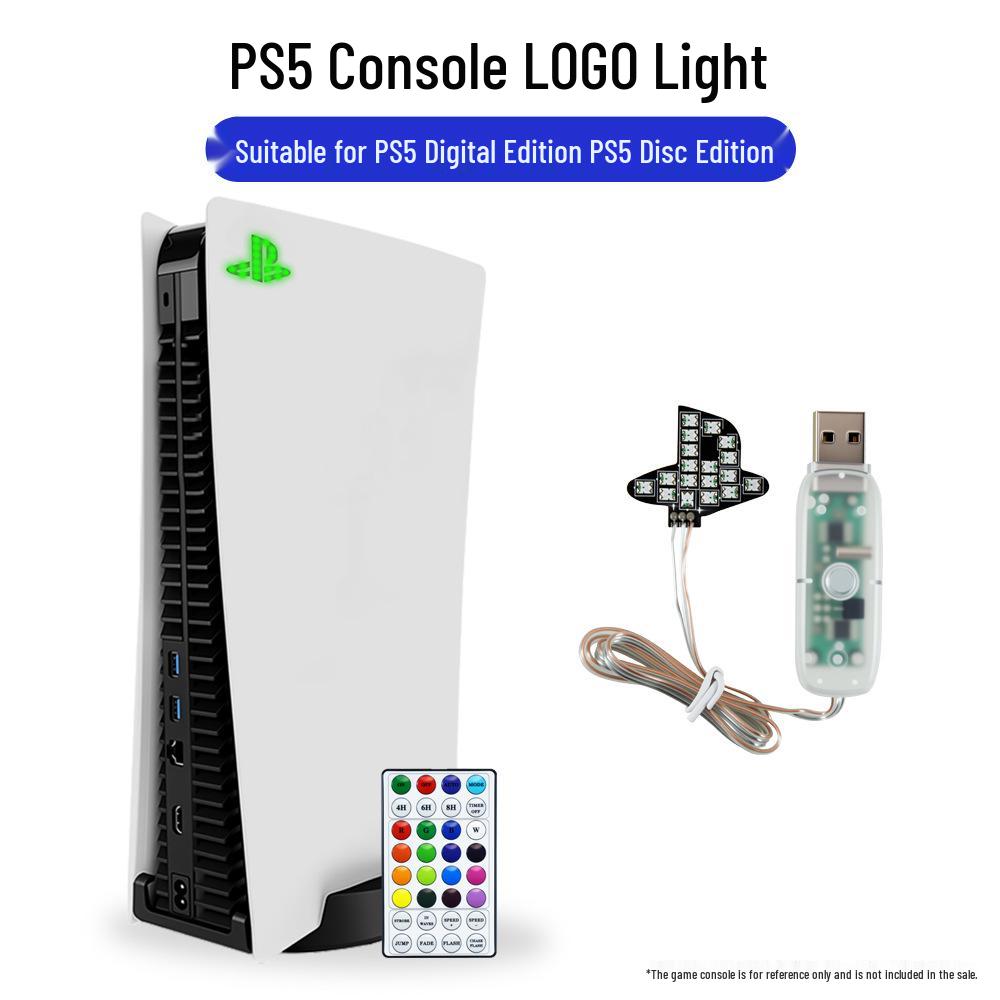 Colorful Atmosphere Lights for PS5 Digital & Disc Edition Consoles, Dynamic Logo LED Lighting