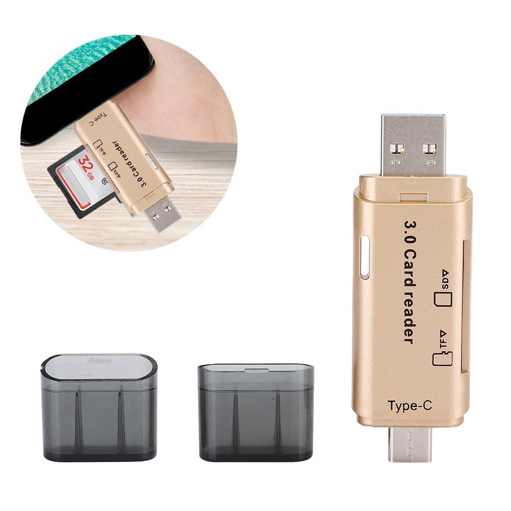 Card Reader Mobile Phone Computer Multi Function Storage Portable Converter Memory USB3.0(Golden )