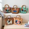 Portable Woven Vegetable Basket Cute Sausage Dog Hand Gift Birthday Housewarming