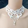 White Lace Butterfly Choker Necklace - Versatile Fashion Accessory for Weddings & Nightclubs