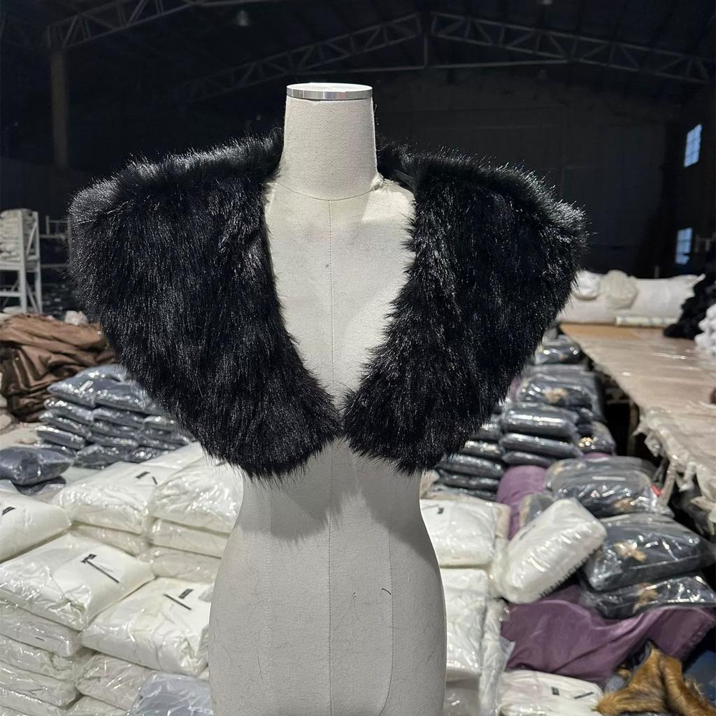 2025 Winter Fur Collar Faux Medieval Warrior Viking Fur Scarf Shawl Man Halloween Cosplay Faux Fur Scarf Costume