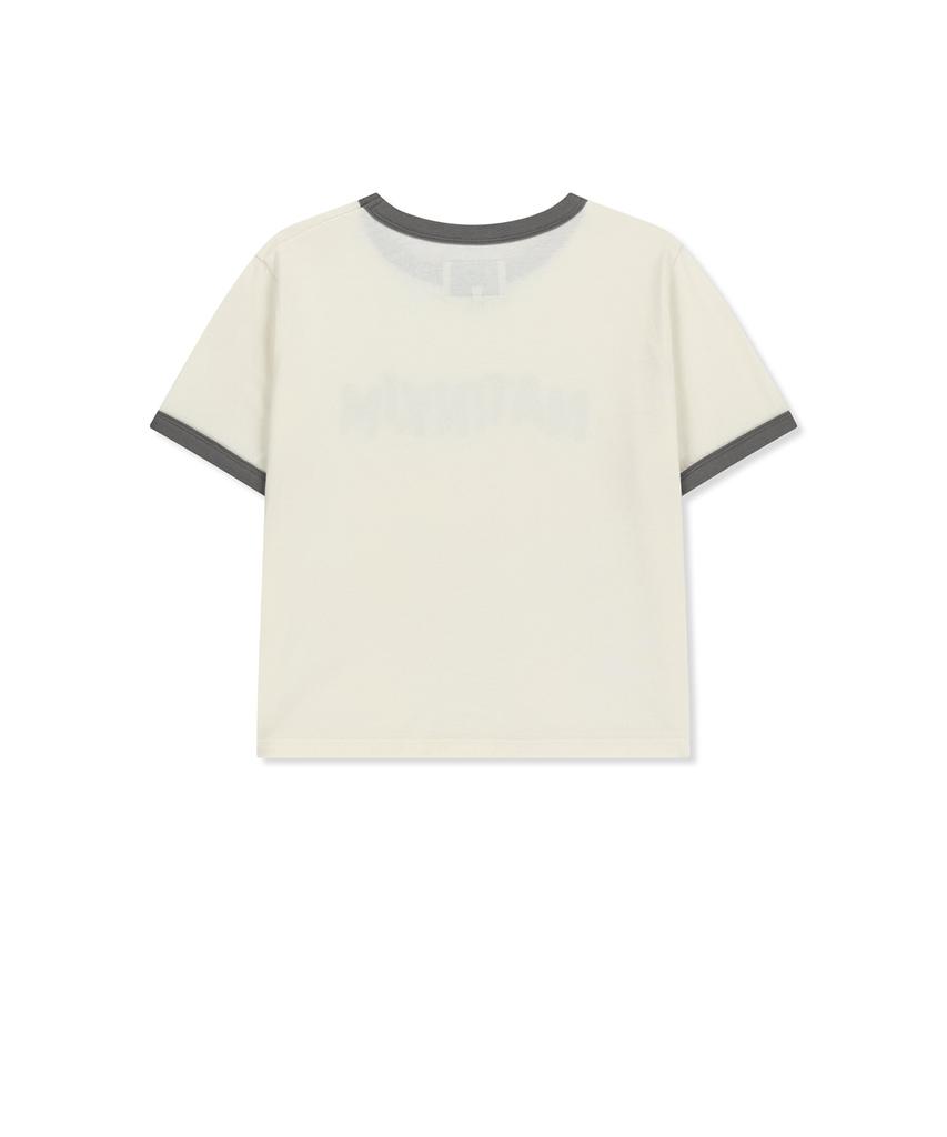 Mattengkim Matin Logo Ringer Crop Top In Cream