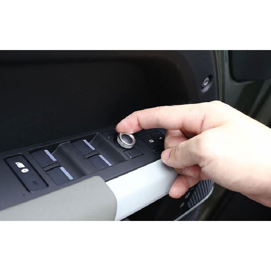 Rear View Mirror Adjustment Knob Fit For Defender 110 - Silver Aluminum