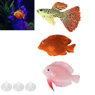 3Pcs Simulation Tropical Fish Landscaping Decorations Fake Guppy Angelfish for Fish   Aquarium