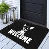 Cute Chihuahua Welcome Mat Non-Slip Polyester Door Mat Adorable Dog Design, for Bedroom, Living Room Entryway, Bathroom Mat