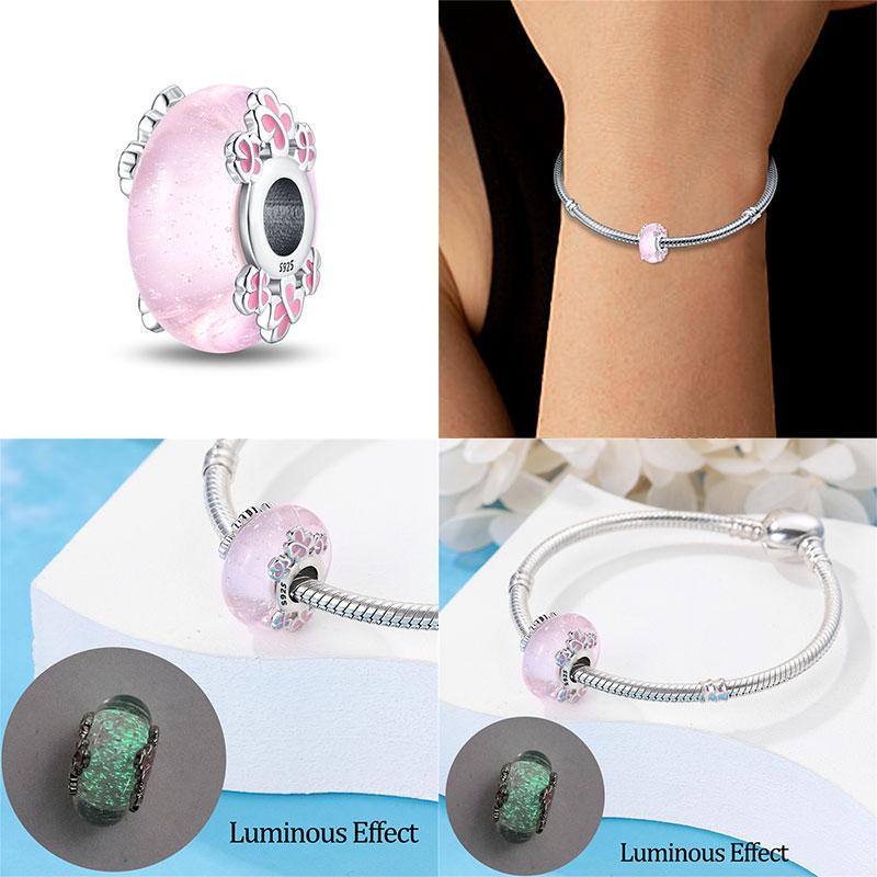 Compatible With Charm Bead Charms Ideal For Authentic Bracelets With 3mm Bracelets Diy Sea Blue Glass Bead Charms Copper Jewellery Making Ideal For Wo