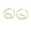 Gold Earrings Wholesale European and American Jewelry Accessories New Niche Light Luxury High-end Plain Ring Love Earrings Women