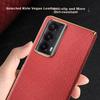 Honor Magic V2 Phone Case Huawei Magic V2 Foldable Screen Central Axis Electroplated Faux Leather Shockproof Premium Simple Unisex Black Leather Case