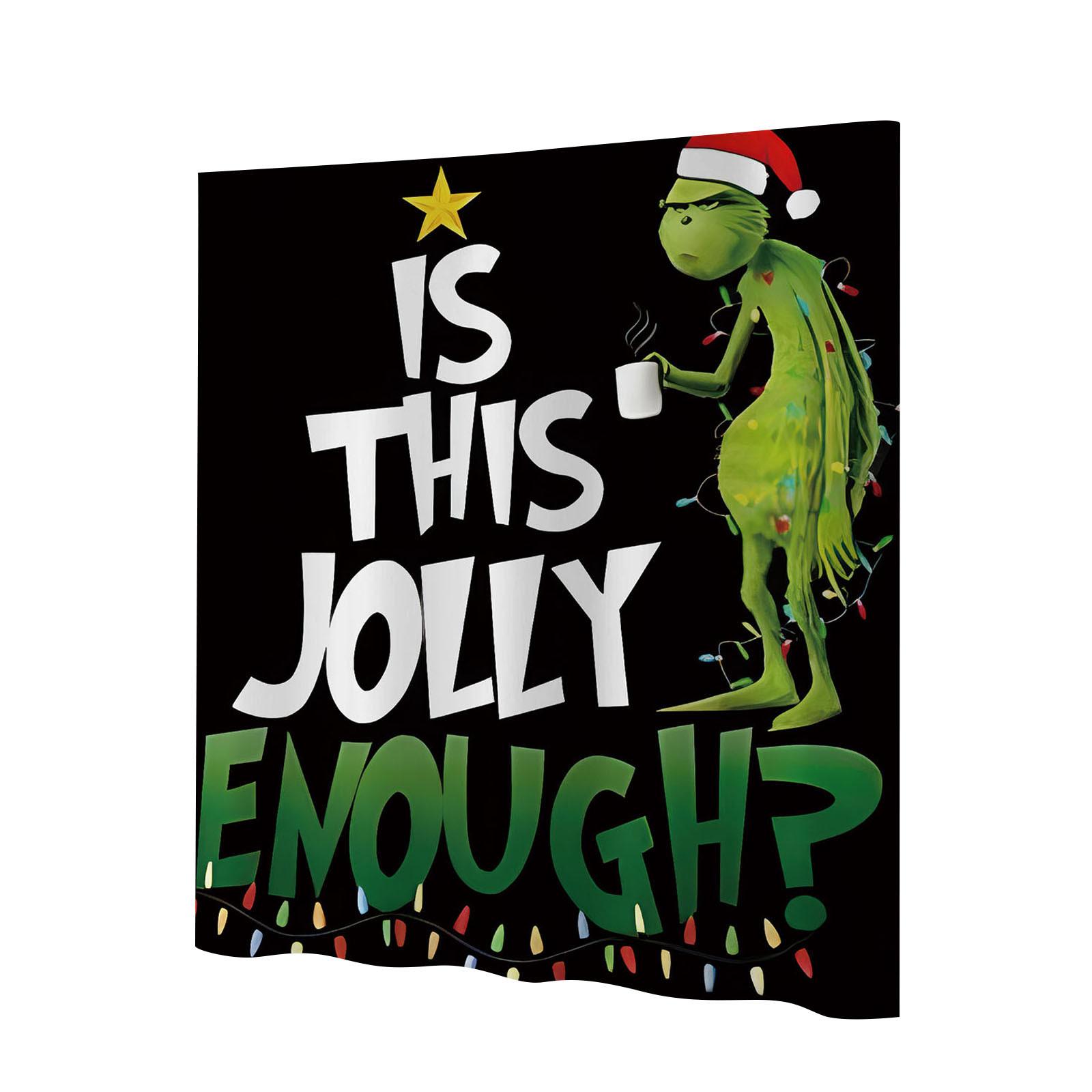 

180x180см Милая Рождественская Занавеска для Душа с Принтом и Крючками One Size