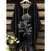 Camiseta para Mujer Estampado Floral Colorido Cuello Redondo Top Dobladillo Irregular Manga Corta Talla Grande Ropa para Mujer Casual al Aire Libre