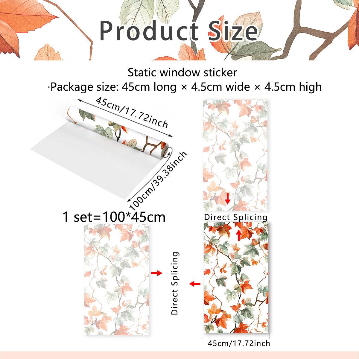

Xc3047 Fresh And Retro Flower Vine Maple Leaf Sunshine Colorful Static Glass Sticker Double-Sided Visual Decoration
