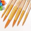 6 Pack Nylon Hair Art Paint Brushes Different Sizes Tips for Acrylic Oil Watercolor Face Rock Painting Art Students Gift
