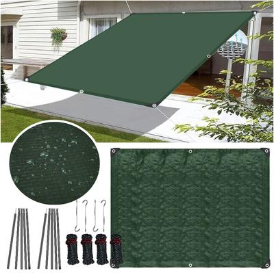 Waterproof PE Sun Shelter 120GSM Tarpaulin Rectangle Sunshade Protection Outdoor Canopy Garden Shade Sail Awning Shade Cloth
