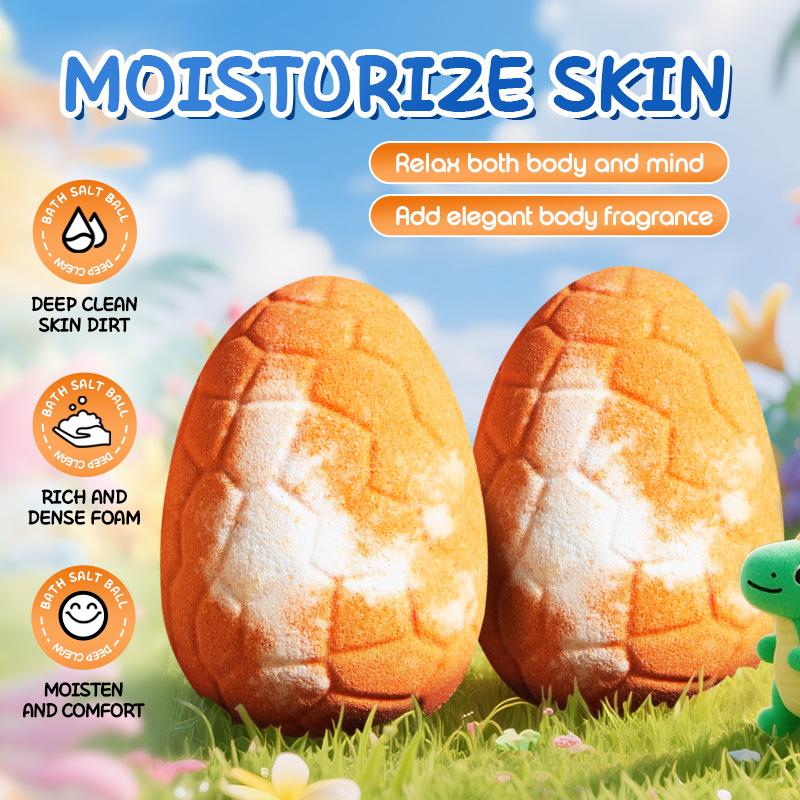 Orange Dinosaur Egg Bath Salt Ball (Float) 100g Body Fragrance Bath Salt Ball Skin Care Products