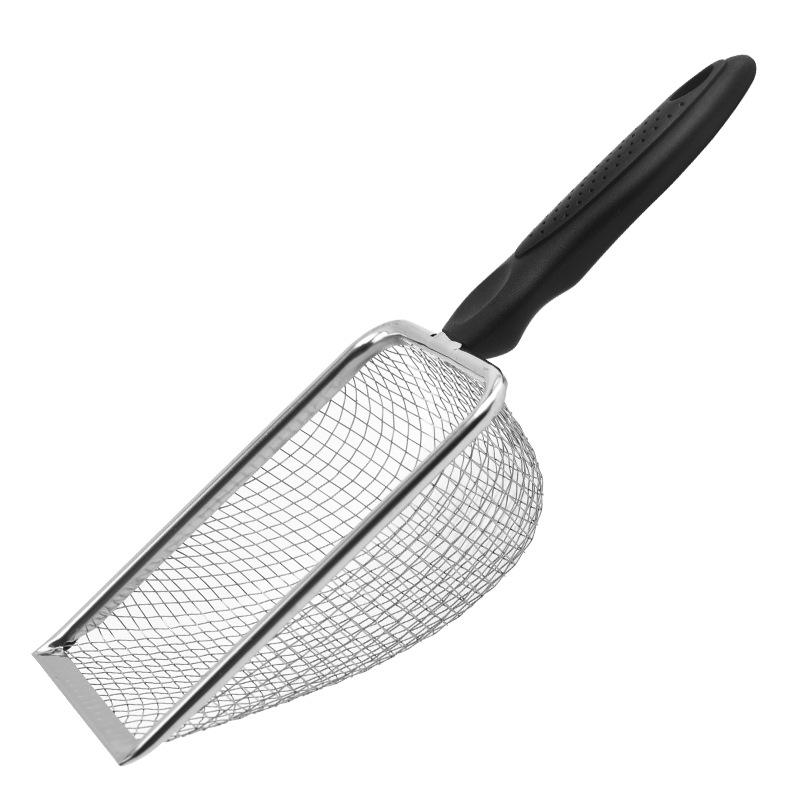 

1pc Stainless Steel Chicken Coop shovel with 3.8mm Mesh Screen-Heavy-Duty Heavy-Gauge Construction, Handle & Non-Slip Grip