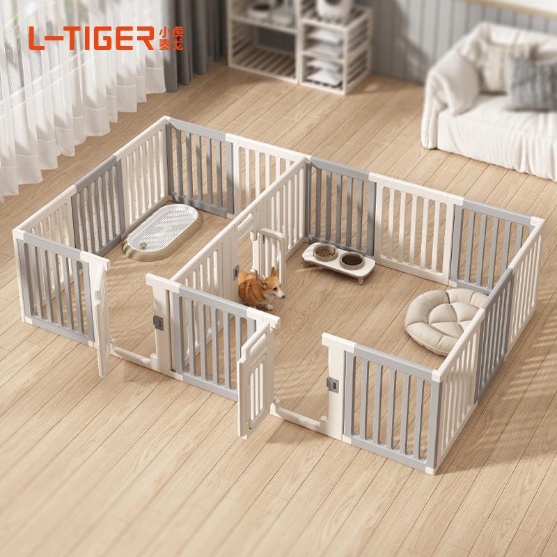 Gray & White Color Block Puppy Playpen for Small to Medium Dogs - Indoor Pet Crate & Isolation Fence