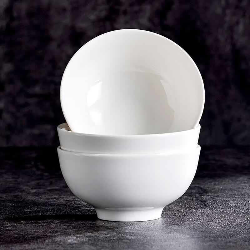 HUIHUADU White Porcelain Rice Bowl