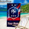 Custom Name France National Football Beach Towel, Quick-Dry & Lightweight, Beach Blanket, Perfect for Beach, Pool, Yoga, Or Camping, Gifts