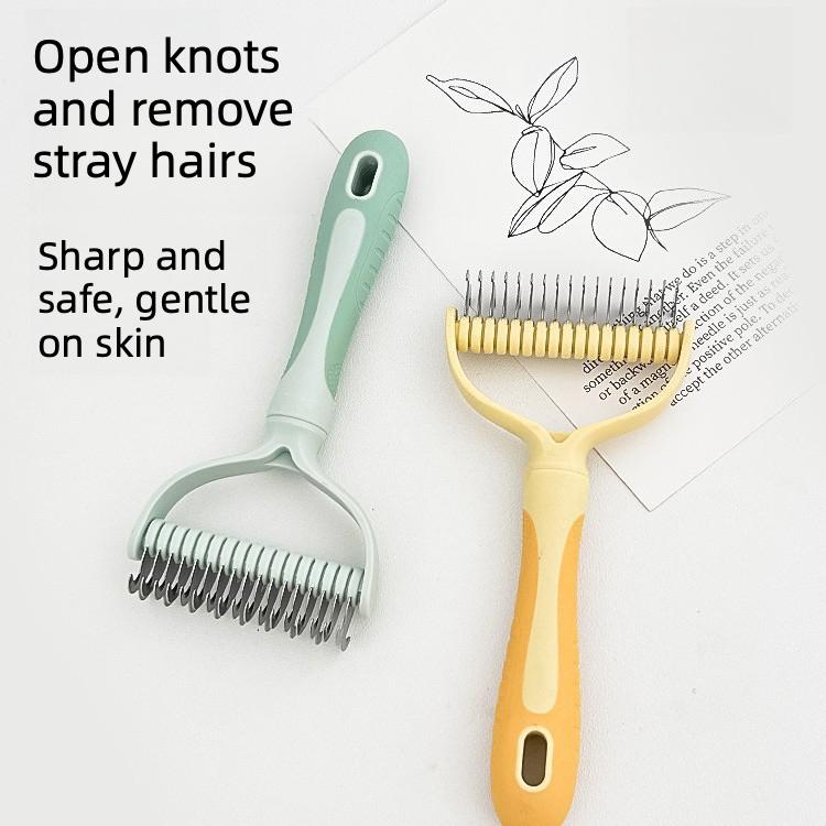 Pet Dematting Comb Stainless Steel Double Sided Undercoat Rake Dog Cat Grooming Brush Shedding Tool