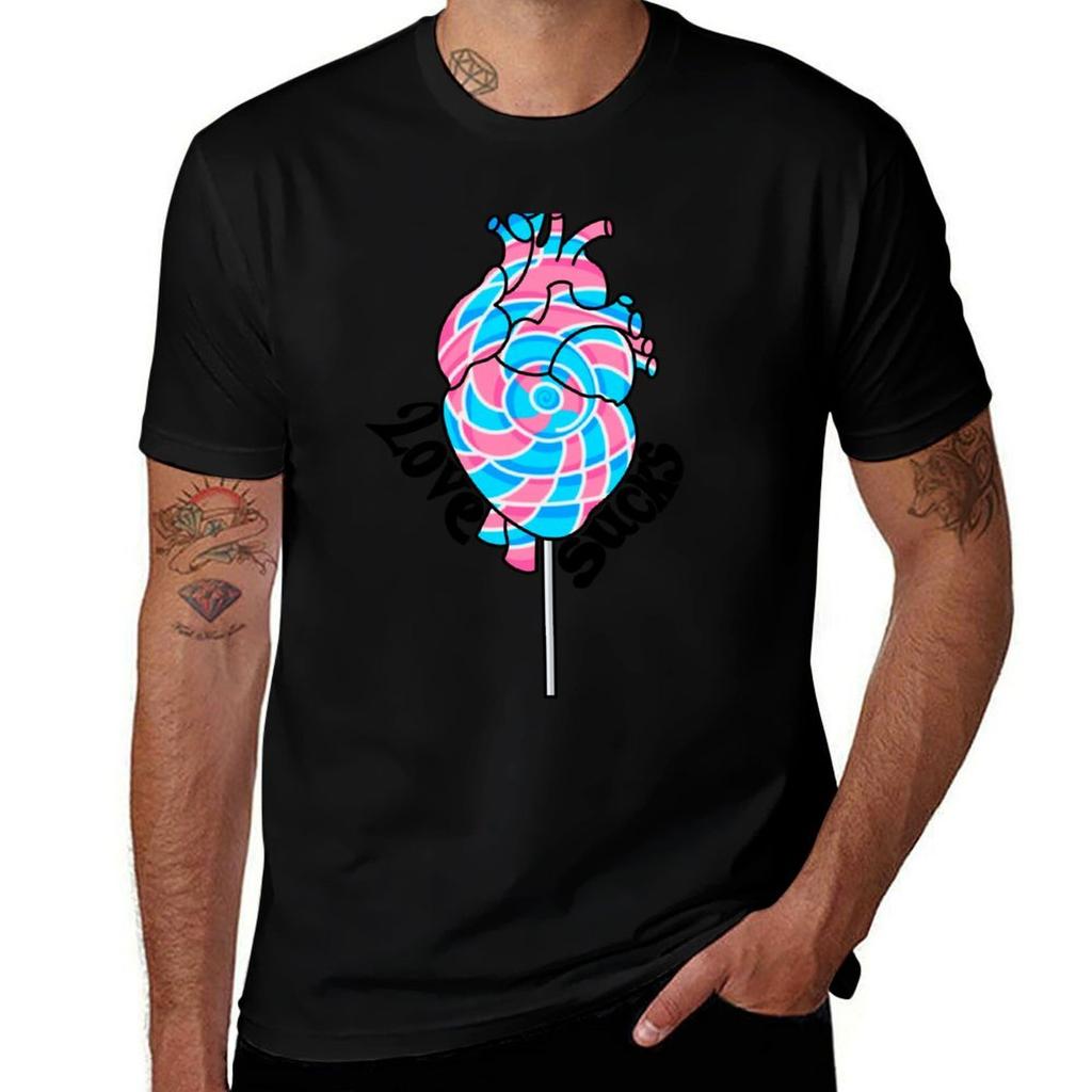 Love Sucks Lollipop Tshirt Long Lasting Casual Tshirt