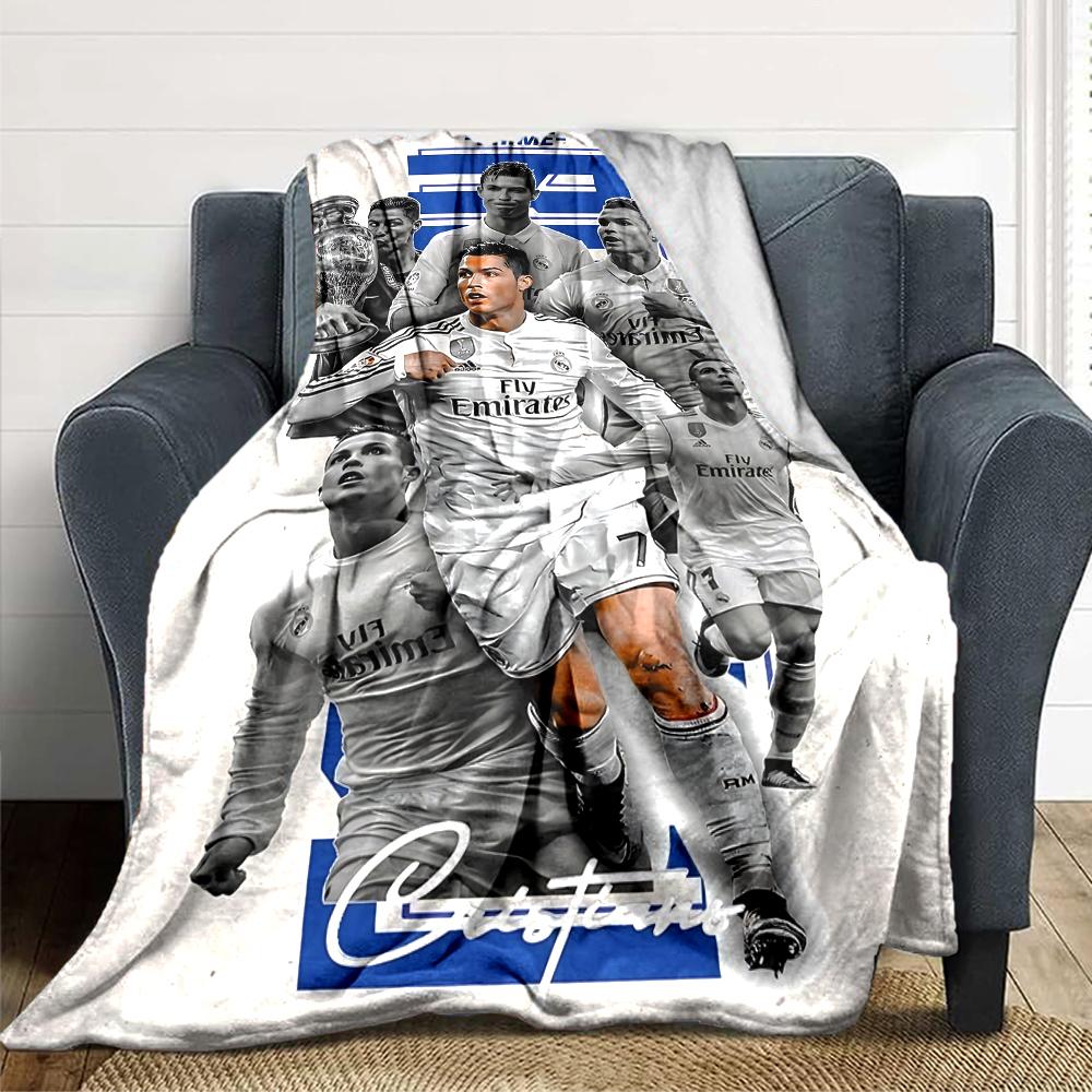 Ronaldos Iconic Moment Printed Flannel Breathable and Warm Blanket, a Stylish Home Gift, Suitable for Home, Office and Bedspread Use. 0713a12