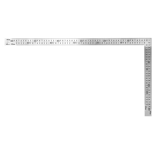 Shinwa Sokutei Zakřivené pravítko, Střední kovové, Standardní typ, Nerezová ocel, 60 x 30 cm, Stejné stupnice na přední a zadní straně, 8 stupnic, 63413