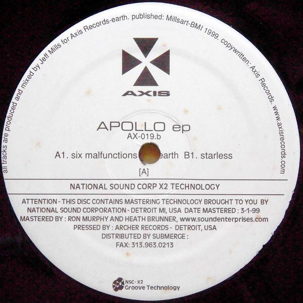 

12inch Record JEFF MILLS - Apollo EP AX019B Axis 1999 US Dance & Electronica Used