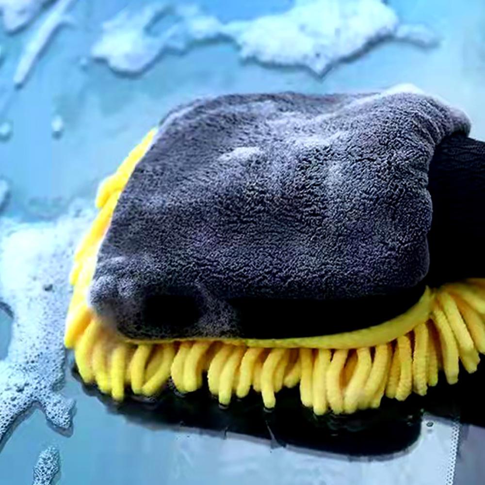 New Waterproof Car Wash Microfiber Chenille Gloves Thick Car Cleaning Mitt Wax Detailing Brush Auto Care Double-faced Glove