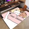 Custom Yier BuBu Bear Mat Personalized Name, Polyester Washable Indoor Entryway Rug, Gift for Christmas, Easter, Thanksgiving Day