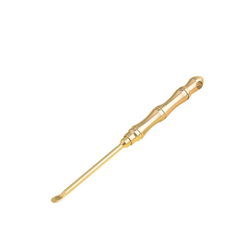 Bamboo Ear Spoon & Brass Toothpick Keychain: Creative Gift for Ear Cleaning