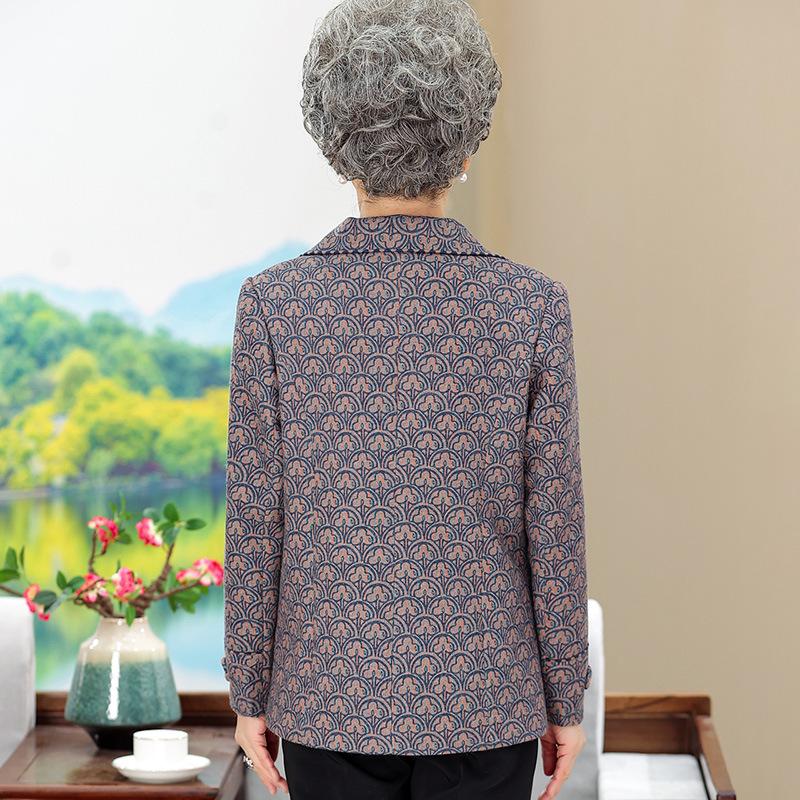 Plus Size Cardigan Jacket for Women 70-80: Spring/Autumn Outerwear for Middle-Aged & Elderly