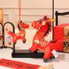 Cute Red Dragon Horse Plush Toy With Embroidery Design For Room Decoration