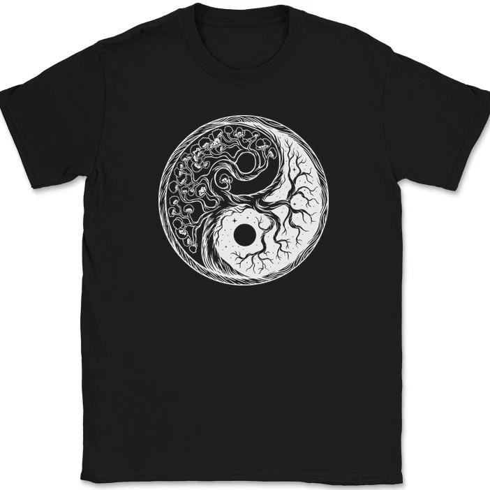 

Tree of Life Yin Yang T-Shirt Graphic Design Taoism Gift Funny Tee 3XL