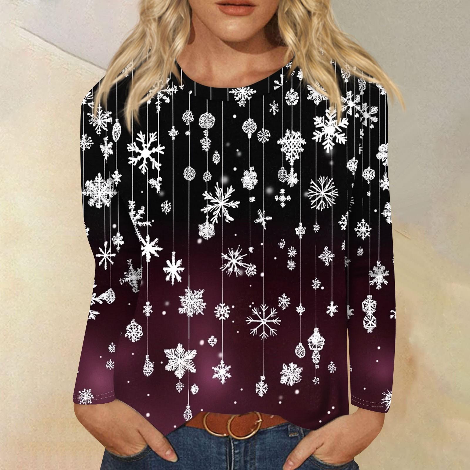 

Женская модная повседневная футболка с круглым вырезом и длинными рукавами с принтом Love Print Top L темно-фиолетового