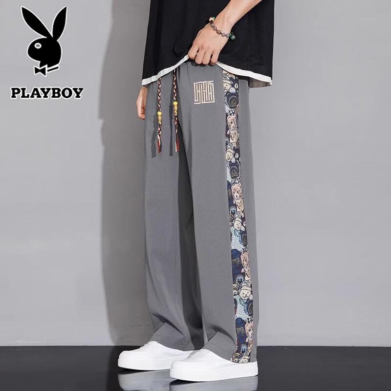 PLAYBOY Men s Ice-Feel Casual Straight-Leg Pants 2XL