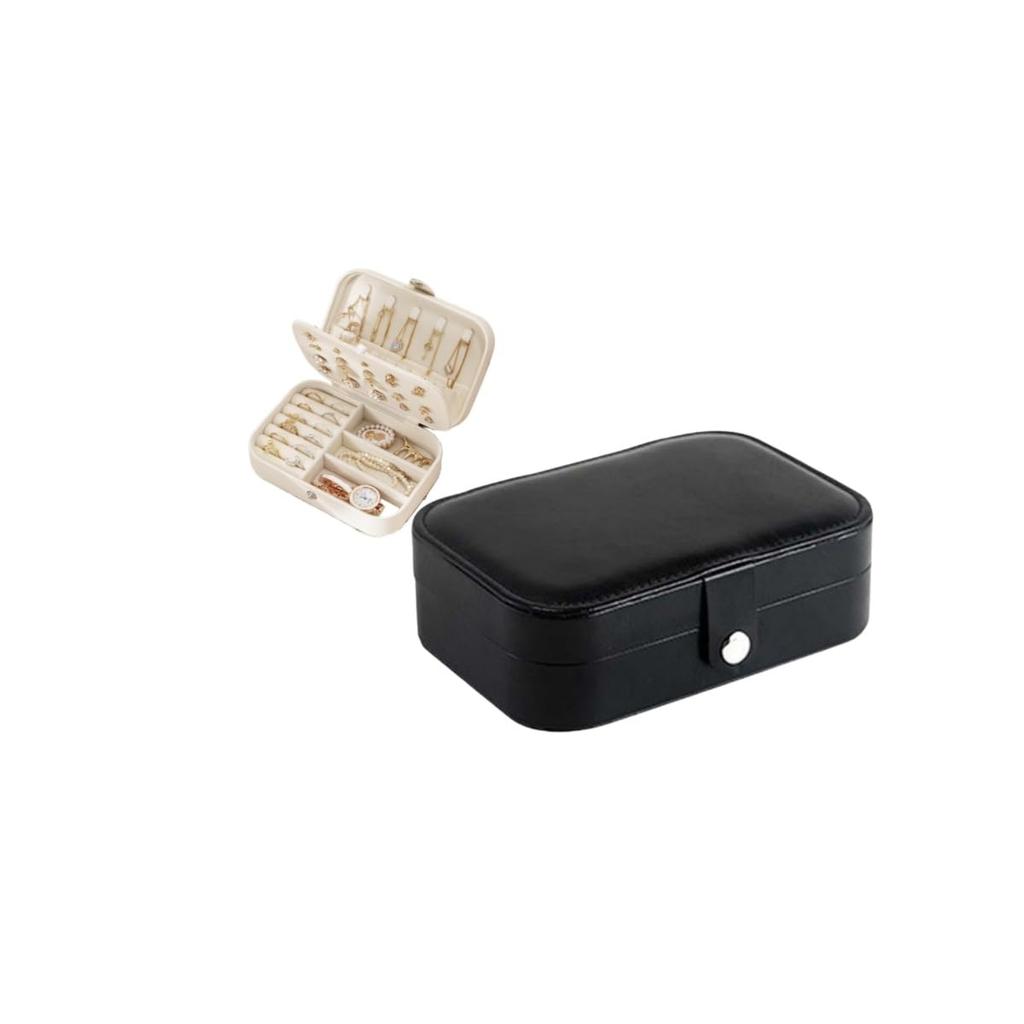 Aylashine Portable Jewelry Compact and Cute Travel Case for and Accessories Box, Earrings, Rings, (Black)